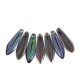 Czech Glass Daggers kralen 5x16mm Crystal graphite rainbow